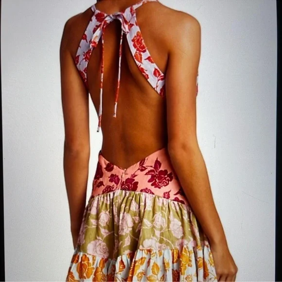 SOLD NWT Zimmermann Lovestruck V-neck Halter Mini Dress Sz US 10 - Picture 7 of 15